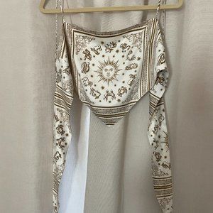 Danielle Bernstein Astro Print Hanker-chief Top (Size XL)